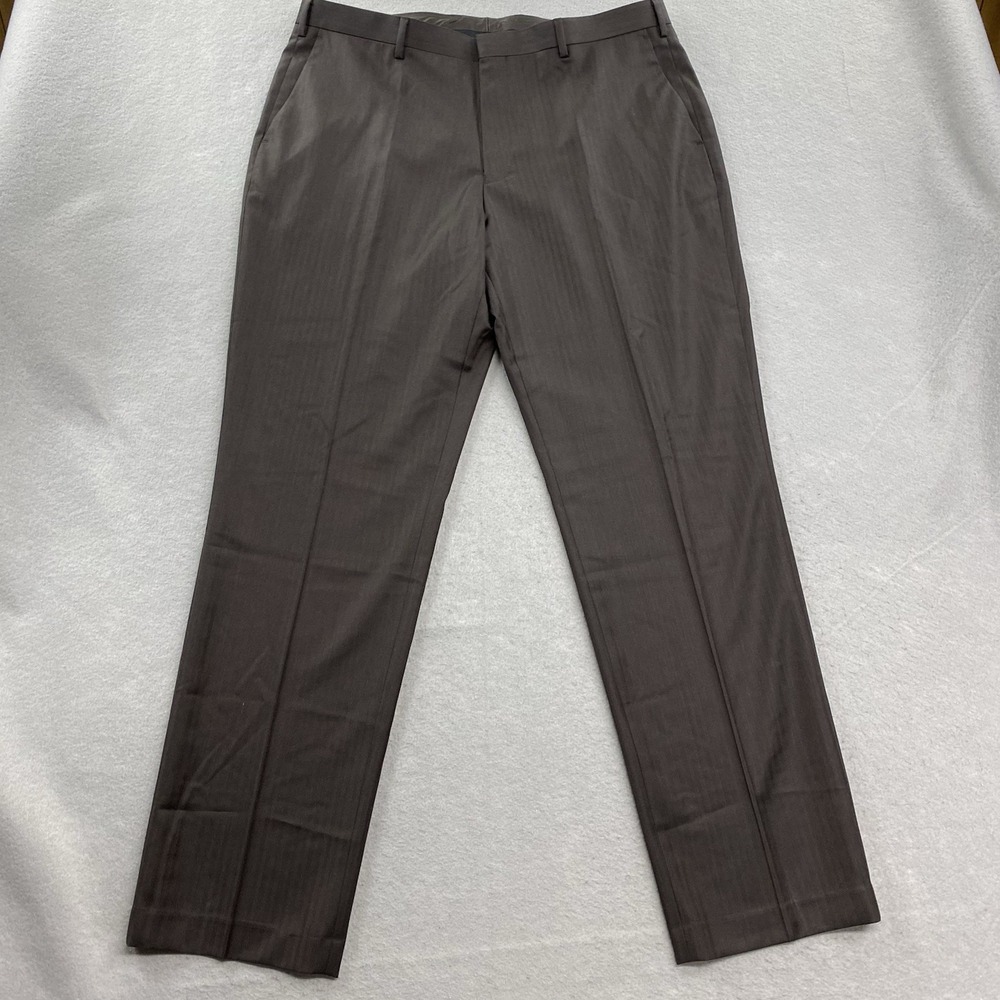 J Crew Suit Pants Mens 38x34 Brown Classic Fit Crosby Herringbone Italian Wool